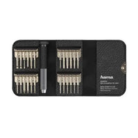CSH Online Shop Hama 24-in-1 Mini Screwdriver Set, Resilient Steel, Leather-Look Case HAMA