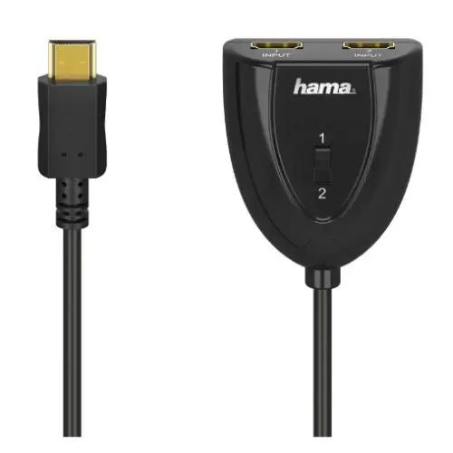 CSH Online Shop Hama 2x1 HDMI Switch, 2 Inputs, 1 Output, 1080p 60Hz, Plug and Play HAMA