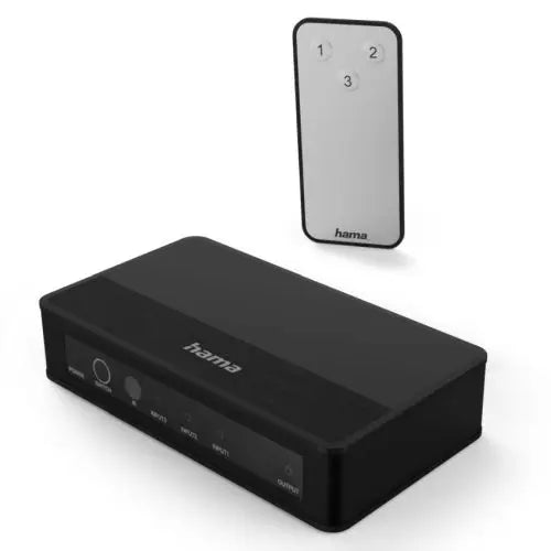 CSH Online Shop Hama 3x1 4K-HDMI Switch with Remote Control, 3 Inputs, 1 Output, Aluminium HAMA