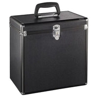 CSH Online Shop Hama 50 LP Case, Up to 50 LPs, Aluminium Look, Lockable, Black HAMA