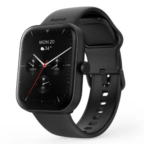 CSH Online Shop Hama 5000 Fitness Tracker Smart Watch, 1.65" LCD Touch Screen, Waterproof, Hands-Free Calling, Black HAMA
