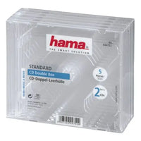 CSH Online Shop Hama 5x Double CD/DVD/Blu-Ray Cases, 2 Discs per case, Transparent HAMA