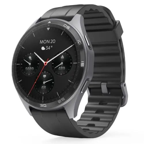 CSH Online Shop Hama 7010 Fitness Tracker Smart Watch, 1.43" AMOLED Touch Screen, Waterproof, Built-In GPS, Hands-Free Calling, Black/Anthracite HAMA