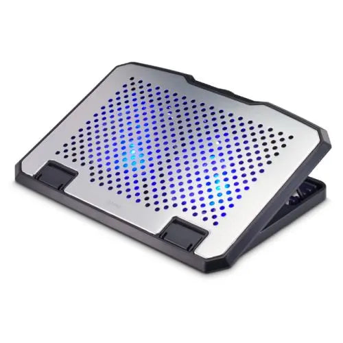 CSH Online Shop Hama Aluminium Quiet Laptop Cooler, Tiltable, 2 Blue LED Fans, Up to 15.6" laptops, Black HAMA
