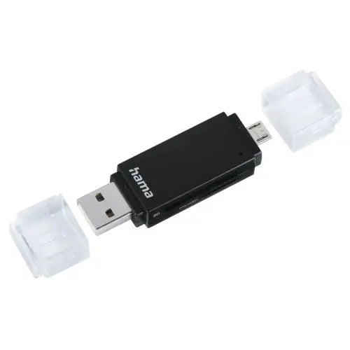 CSH Online Shop Hama Basic External USB 2.0 OTG Card Reader, USB-A + Micro B, SD/microSD, Black, USB Powered HAMA
