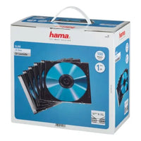 CSH Online Shop Hama CD/DVD/Blu-Ray Slim Jewel Cases x100, Transparent/Black HAMA