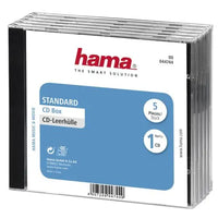 CSH Online Shop Hama CD/DVD/Blu-Ray Slim Jewel Cases x5, Transparent/Black HAMA
