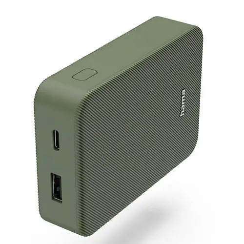 CSH Online Shop Hama Colour 10 Green 10000mAh Fast Charge Powerbank, USB-A & USB-C, LED Capacity Indicator HAMA