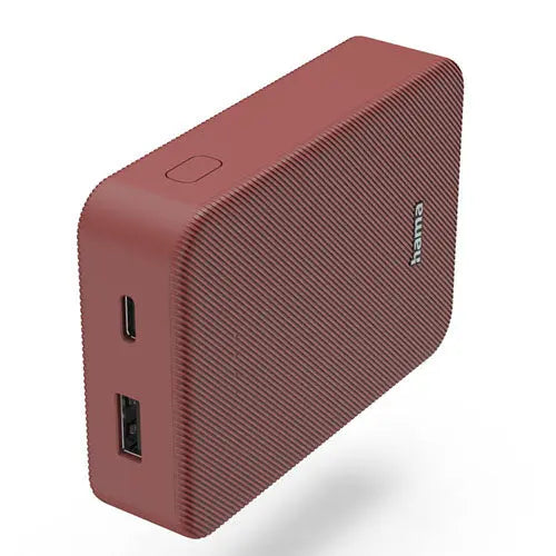 CSH Online Shop Hama Colour 10 Red 10000mAh Fast Charge Powerbank, USB-A & USB-C, LED Capacity Indicator HAMA