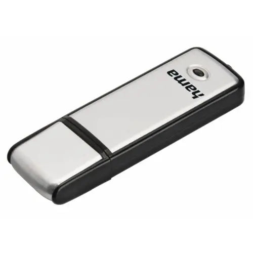 CSH Online Shop Hama Fancy 128GB USB 2.0 Memory Pen, Brushed Aluminium, Cap, Keyring, Black/Silver HAMA