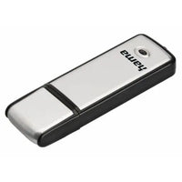 CSH Online Shop Hama Fancy 16GB USB 2.0 Memory Pen, Brushed Aluminium, Cap, Keyring, Black/Silver HAMA