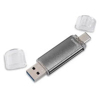 CSH Online Shop Hama Laeta Twin 128GB USB 2.0/Micro USB Memory Pen, OTG, Aluminium Casing, Grey HAMA