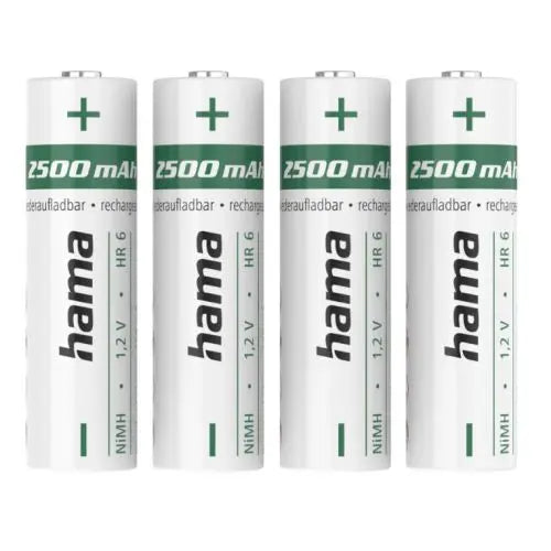 CSH Online Shop Hama NiMH AA Mignon Rechargeable Batteries (4-Pack), 2500mAh, 1.2V HAMA