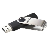 CSH Online Shop Hama Rotate 64GB USB 2.0 Memory Pen, Rotating Cap, Keyring, Black/Silver HAMA