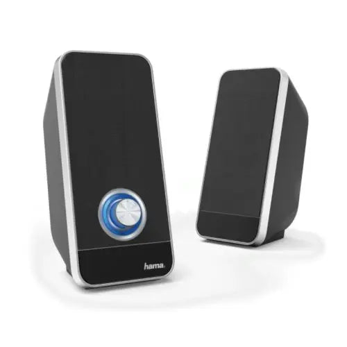 CSH Online Shop Hama Sonic LS-206 2.0 Speaker System, 3.5 mm Jack, USB-A for Power, Backlit Volume Control HAMA