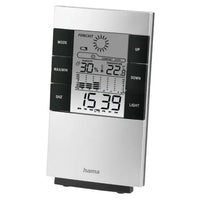 CSH Online Shop Hama TH-200 LCD Thermo/Hygrometer - Bar Chart Thermometer, Hygrometer, Barometer, Weather Forecast, Date/Time, Alarm, Black/Silver HAMA