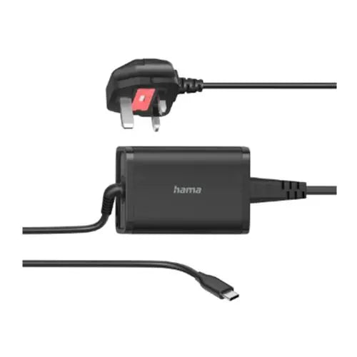 CSH Online Shop Hama Universal USB-C Notebook PSU, Power Delivery (PD), 5-20V/65W, Auto Select, Hook & Cable Tie HAMA