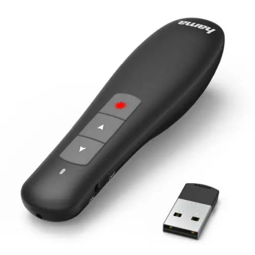 CSH Online Shop Hama X-Pointer Wireless Laser Presenter, 2.4GHz, USB Receiver, 12m Range, Volume Control, Scroll through Office Applications HAMA
