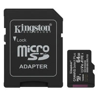 CSH Online Shop Kingston 64GB Canvas Select Plus Gen3 MicroSDXC Card with SD Adapter, UHS-I Class 10, U1, V10, A1 App Performance, 100MB/s KINGSTON