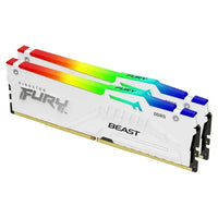 CSH Online Shop Kingston Fury Beast RGB 32GB Kit (2 x 16GB), DDR5, 5200MHz, CL36, 1.25V, ECC, PMIC, AMD EXPO & Intel XMP 3.0, White, DIMM Memory KINGSTON