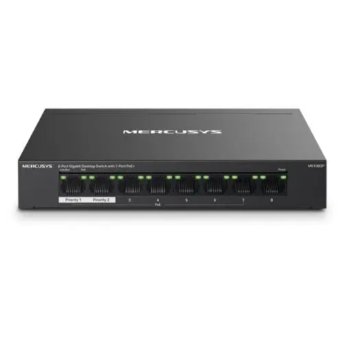 CSH Online Shop Mercusys (MS108GP) 8-Port Gigabit Desktop Switch with 7-Port PoE+, Steel Case MERCUSYS