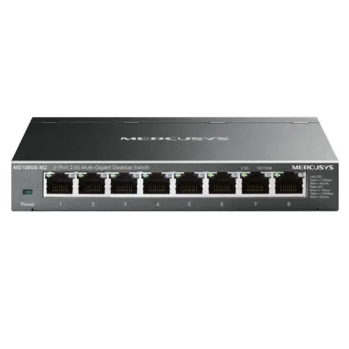 CSH Online Shop Mercusys (MS108GS-M2) 8-Port 2.5G Multi-Gigabit Desktop Switch, 8x 2.5G Ports, Fanless, Metal Casing MERCUSYS