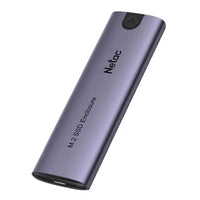 CSH Online Shop Netac WH51 M.2 PCIe/SATA SSD Caddy, USB 3.1 Gen2 Type-C, Compatible with 2280/2260/2242/2230, Aluminium, USB A+C to USB-C Cable NETAC