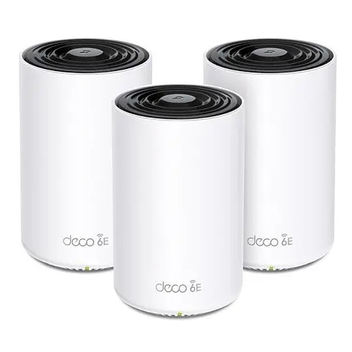 CSH Online Shop TP-LINK (DECO XE75 PRO) AXE5400 Wi-Fi 6E Tri-Band Mesh System, 3 Pack, AI-Driven Mesh, 2.5G & Dual GB LAN per Unit, Voice Control TP-LINK