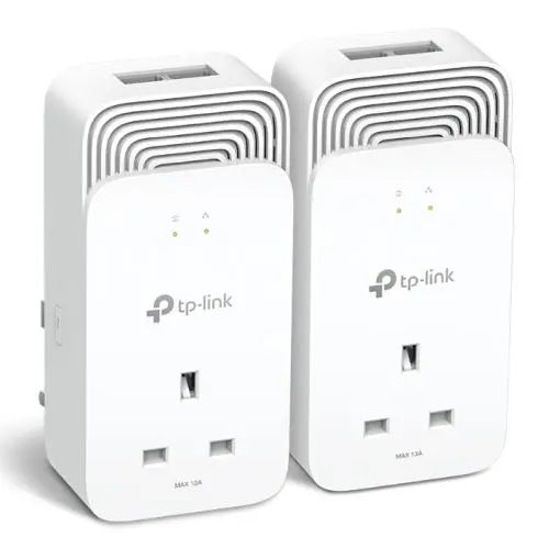 CSH Online Shop TP-LINK (PG2400P KIT) Wired 1428Mbps G.hn2400 Powerline Adapter Kit, AC Pass Through, 2-Port, Power Saving Mode TP-LINK