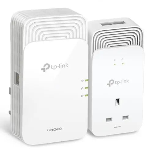 CSH Online Shop TP-LINK (PGW2440 KIT) G.hn2400 Powerline AX1800 Wi-Fi 6 Adapter Kit, AC Pass Through, GB LAN, EasyMesh-Compatible TP-LINK