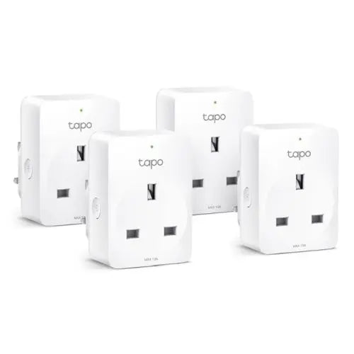 CSH Online Shop TP-LINK (TAPO P110 4-Pack) Mini Smart Wi-Fi Socket, Remote Access, Scheduling, Away Mode, Voice Control, Energy Monitoring TP-LINK