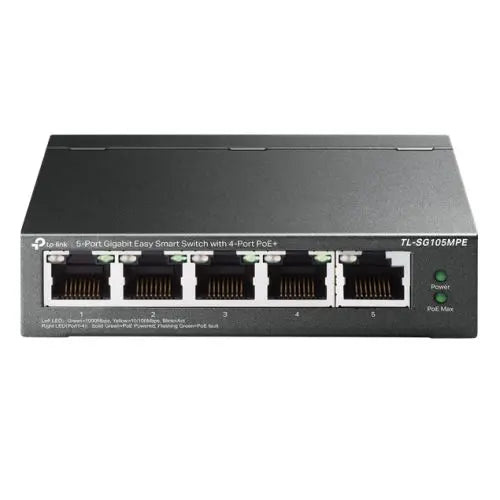 CSH Online Shop TP-LINK (TL-SG105MPE) 5-Port Gigabit Easy Smart Switch with 4-Port PoE+, Steel Case TP-LINK