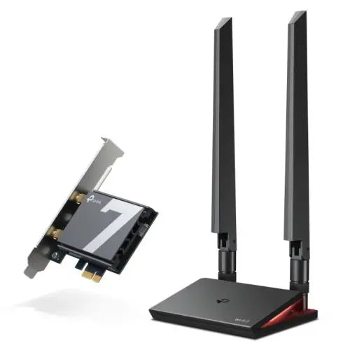 CSH Online Shop TP-Link (Archer TBE550E) BE9300 Wi-Fi 7 Tri-Band PCI Express Adapter, Bluetooth 5.4, WPA3, External Base/Antennas TP-LINK