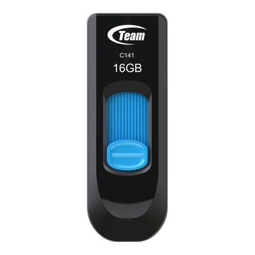 CSH Online Shop Team 16GB C141 Blue USB 2.0 Memory Pen, Retractable Design, Ultra-thin 9.5mm TEAM