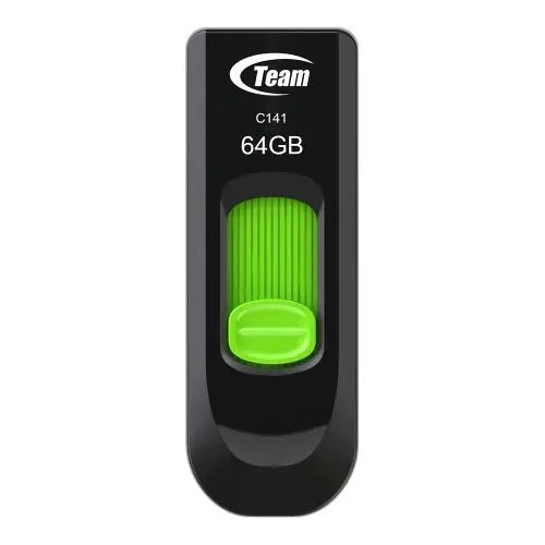 CSH Online Shop Team 64GB C141 Green USB 2.0 Memory Pen, Retractable Design, Ultra-thin 9.5mm TEAM