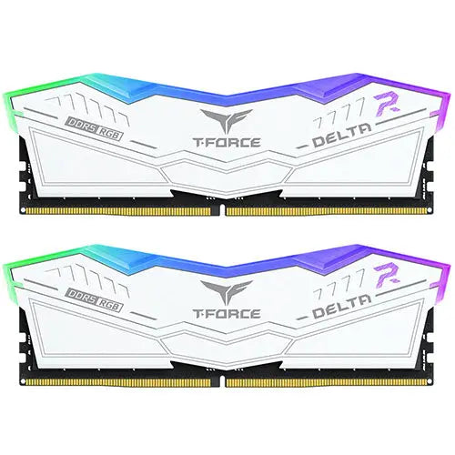 CSH Online Shop Team T-Force Delta RGB 32GB Kit (2 x 16GB), DDR5, 6000MHz (PC5-48000), CL30, ECC, AMD EXPO & XMP 3.0, PMIC, DIMM Memory, White TEAM