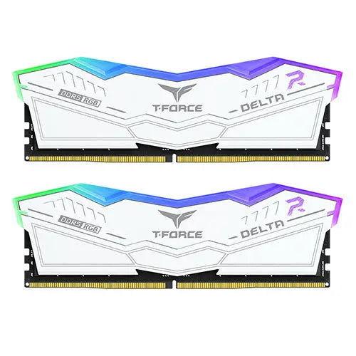 CSH Online Shop Team T-Force Delta RGB 32GB Kit (2 x 16GB), DDR5, 8000MHz (PC5-6400), CL38, ECC, AMD EXPO & XMP 3.0, PMIC, DIMM Memory, White TEAM