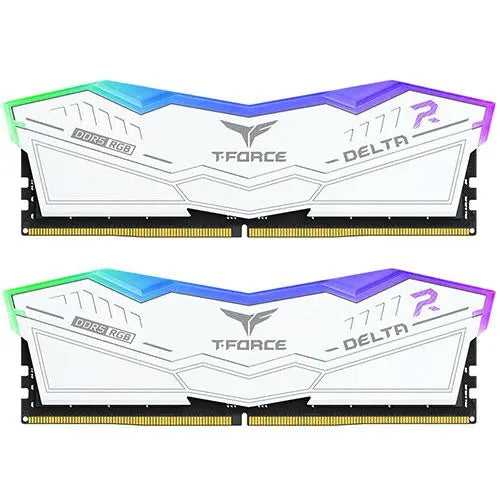 CSH Online Shop Team T-Force Delta RGB 64GB Kit (2 x 32GB), DDR5, 6000MHz (PC5-48000), CL38, ECC, AMD EXPO & XMP 3.0, PMIC, DIMM Memory, White TEAM