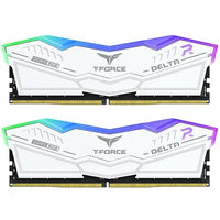 CSH Online Shop Team T-Force Delta RGB 64GB Kit (2 x 32GB), DDR5, 6000MHz (PC5-48000), CL38, ECC, AMD EXPO & XMP 3.0, PMIC, DIMM Memory, White TEAM