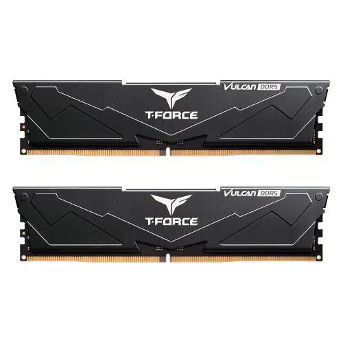 CSH Online Shop Team T-Force Vulcan 64GB Kit (2 x 32GB), DDR5, 6400MHz (PC5-51200), CL34, ECC, AMD EXPO & Intel XMP 3.0, PMIC, DIMM Memory, Black TEAM