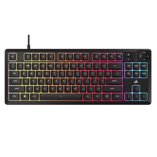 CSH Online Shop Corsair K55 CORE TKL Tenkeyless RGB Membrane Gaming Keyboard, USB, 8-Zone RGB, 12-Key Rollover, Dedicated Media Keys CORSAIR
