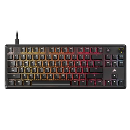 CSH Online Shop Corsair K70 CORE TKL RGB Mechanical Gaming Keyboard, USB, Red Linear Switches, Sound Dampening, Rotary Dial, Aluminium Top Plate, Black CORSAIR