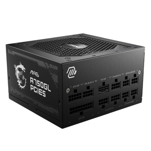 CSH Online Shop MSI 750W (MAG A750GL PCIE5) ATX 3.1 PSU, Fully Modular, 80+/Cybenetics Gold, LLC Full-Bridge, PCIe 5.1 MSI