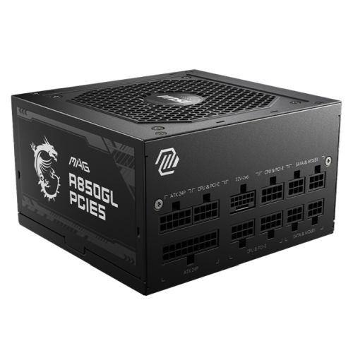 CSH Online Shop MSI 850W (MAG A850GL PCIE5) ATX 3.1 PSU, Fully Modular, 80+/Cybenetics Gold, LLC Full-Bridge, PCIe 5.1 MSI