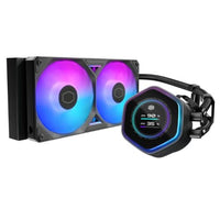 CSH Online Shop Cooler Master MasterLiquid 240 Atmos II LCD ARGB Liquid CPU Cooler, 240mm, Dual Chamber Design, Customisable LCD, Low Profile Pump, Black COOLER MASTER