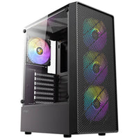 Antec AX26 RGB Elite Mid-Tower Gaming PC Case - Pre-Installed 4 x 120mm Fixed-RGB Fans