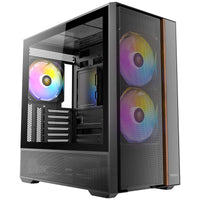Antec FLUX Rear Mid Tower PC Case - Tempered Glass