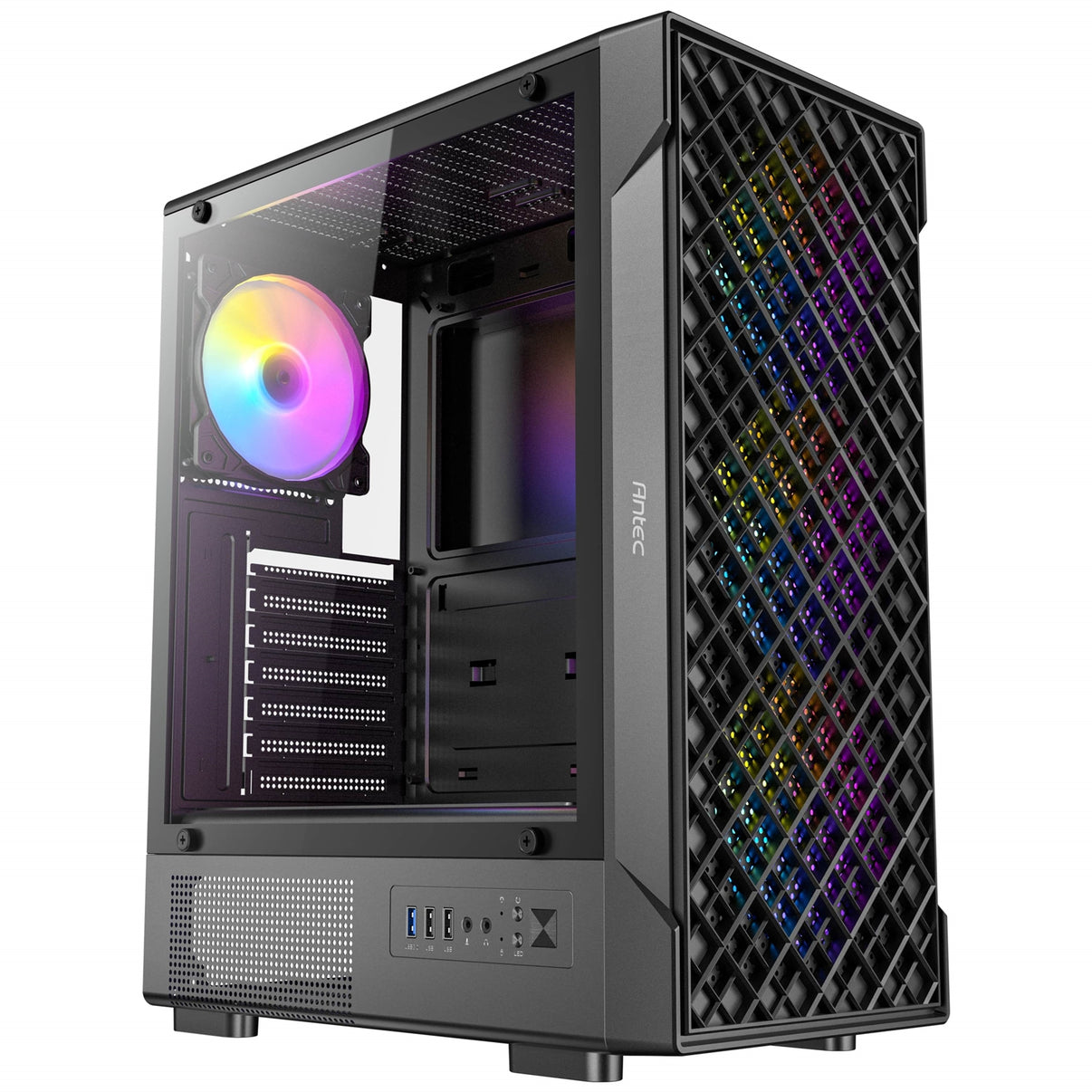 Antec VX320 ARGB  Mid-Tower Gaming PC Case - Pre-Installed 4 x 120mm ARGB Fans
