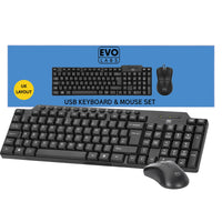 Evo Labs CM-501UK Wired Multimedia Keyboard and Mouse Combo Set