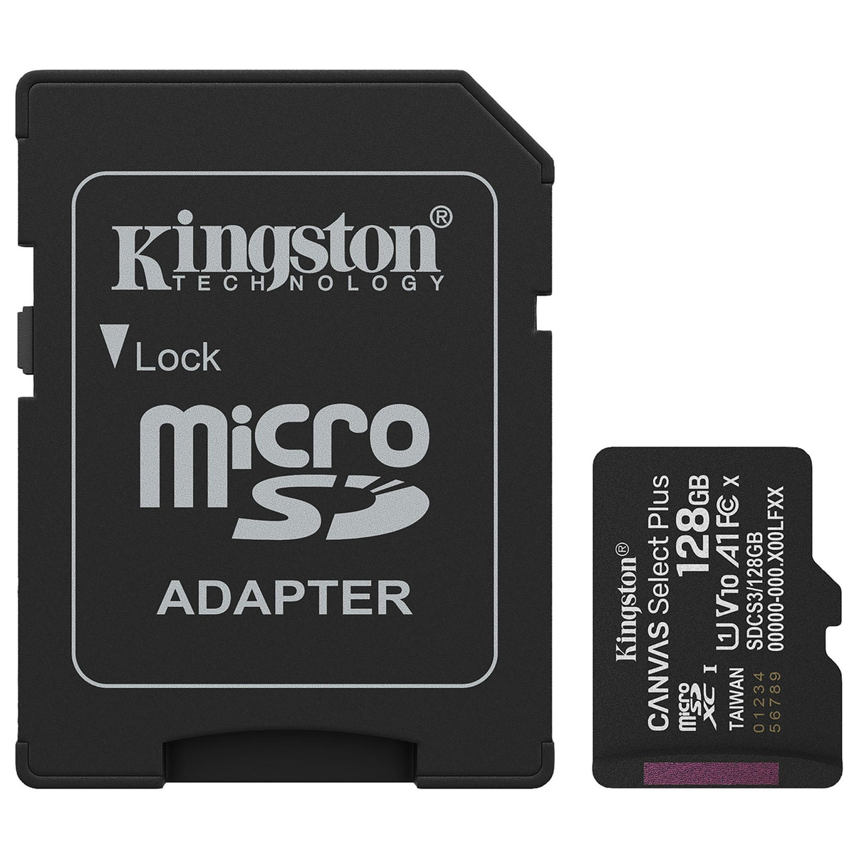 Kingston Canvas Select 128GB Micro SD UHS-I Flash Card with Adapter